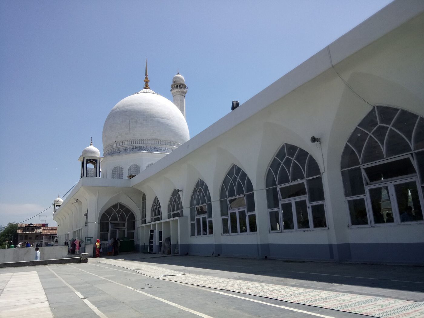 The white dome of Hazratbal Dargah, Srinagar